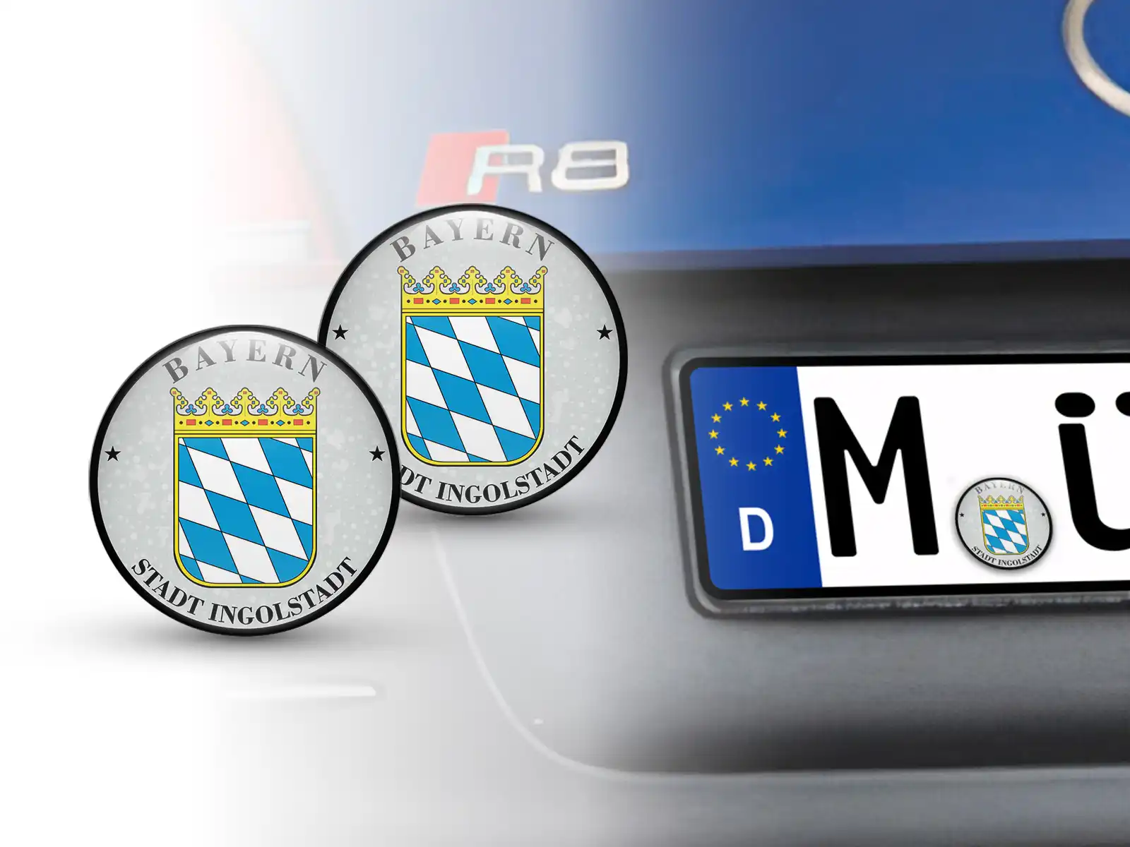 TÜV Kennzeichen-Sticker Stadt Ingolstadt Nummernschild plakette